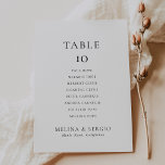 Minimalist Wedding Table 10 Seating Chart card<br><div class="desc">Compliment your classic wedding event with this minimalist wedding table 6 seating chart card.

The card prints recto verso (double-sided).</div>