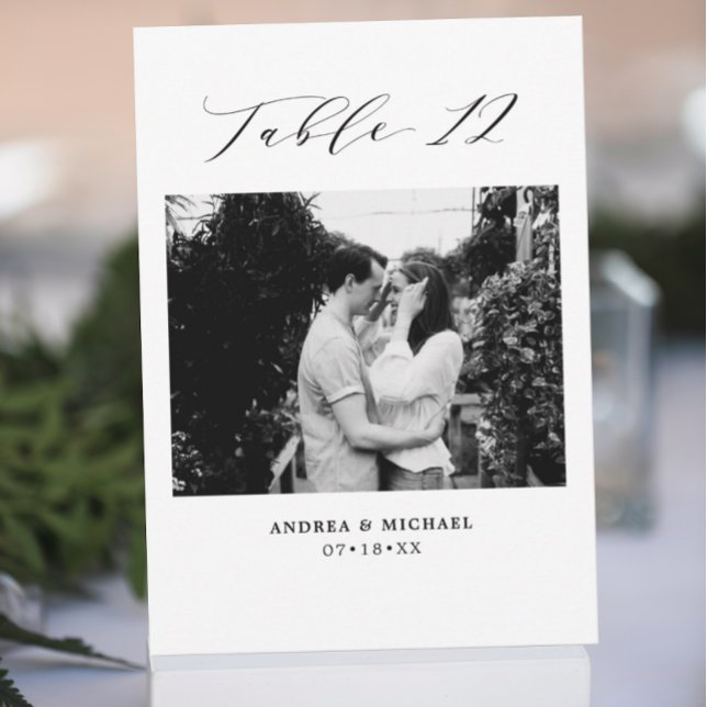 Minimalist Wedding Table 12 Number & Pictures Card (Creator Uploaded)