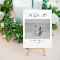 Minimalist Wedding Table 14 Number & Pictures Card