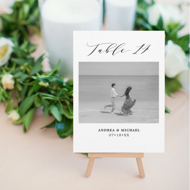 Minimalist Wedding Table 14 Number & Pictures Card (Creator Uploaded)