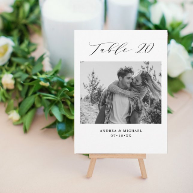 Minimalist Wedding Table 20 Number & Pictures Card (Creator Uploaded)