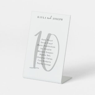 Minimalist Wedding Table Number 10 Pedestal Sign