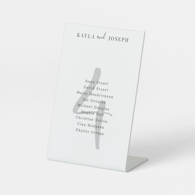 Minimalist Wedding Table Number 4 Pedestal Sign (Front)