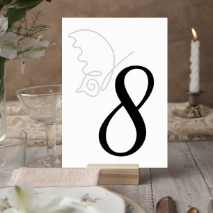Minimalist Wedding Table Number Card