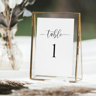 Minimalist Wedding Table Number Card