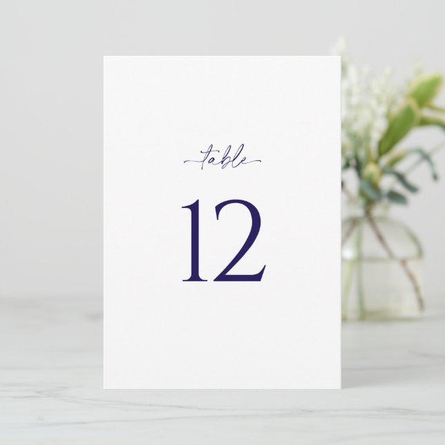 Minimalist Wedding Table Number Card (Standing Front)
