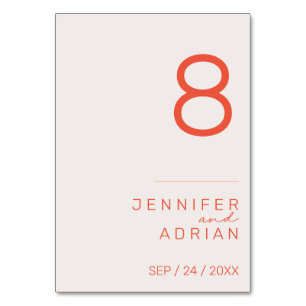 Minimalist Wedding Table Number - Customisable