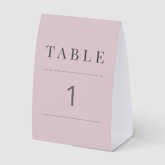 Minimalist Wedding Table Number Dusky Rose