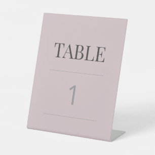 Minimalist Wedding Table Number Dusky Rose Pedestal Sign
