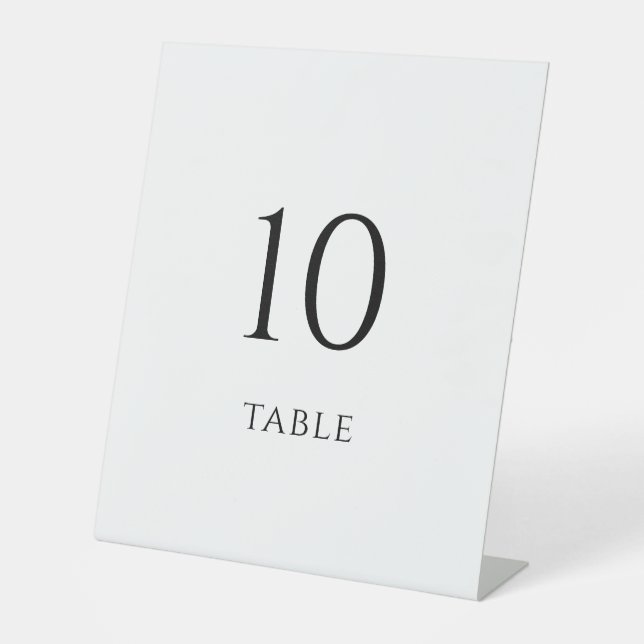 Minimalist Wedding Table Numbers Pedestal Sign (Front)