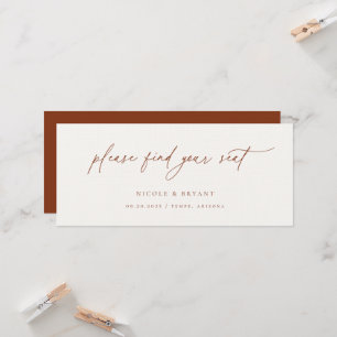 Minimalist Wedding Table Seating Card Header
