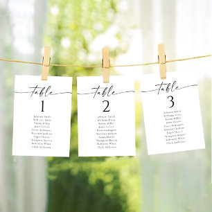 Minimalist Wedding Table Seating Chart Card