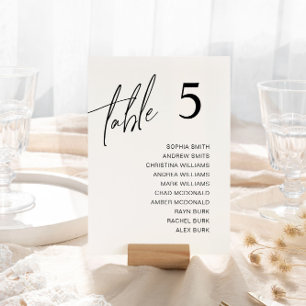Minimalist Wedding Table Seating Chart Cards