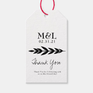 Minimalist Wedding Thank You Bold Simple Wreath Gift Tags