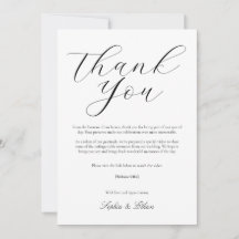 Minimalist Wedding Thank You Card