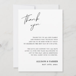 Minimalist Wedding Thank You Card With Photo
