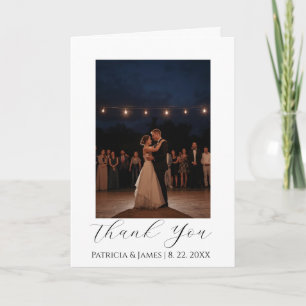 Minimalist Wedding Thank You Card with Photo