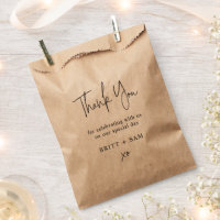 Minimalist Wedding Thank You Handwritten Kraft