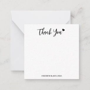 Minimalist Wedding Thank You Newlyweds Couple Card