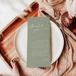 Minimalist Wedding Thank You Note, Boho Greenery<br><div class="desc">This beautiful Wedding Thank You Note features handwritten calligraphy with a minimalist modern layout - a perfect accent for your wedding or special event. Use this thank you card for any occasion whether it be your wedding, bridal or baby shower, engagement party, retirement party... whatever you'd like! Easily edit *most*...</div>