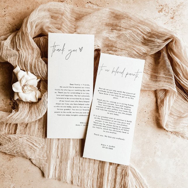 Minimalist Wedding Thank You Note, Wedding Napkin  (Creator Uploaded)