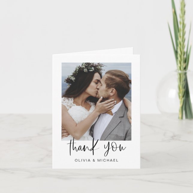 Minimalist Wedding Thank You Photo Simple (Front)