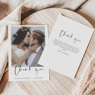 Minimalist Wedding Thank You Photo Simple