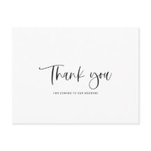 Minimalist Wedding Thank You Postcard