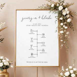 Minimalist Wedding Timeline Welcome Poster