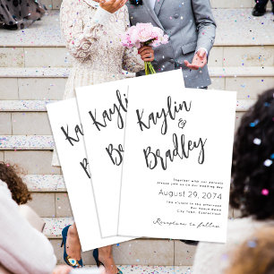 Minimalist Wedding Together with Parents Invitation