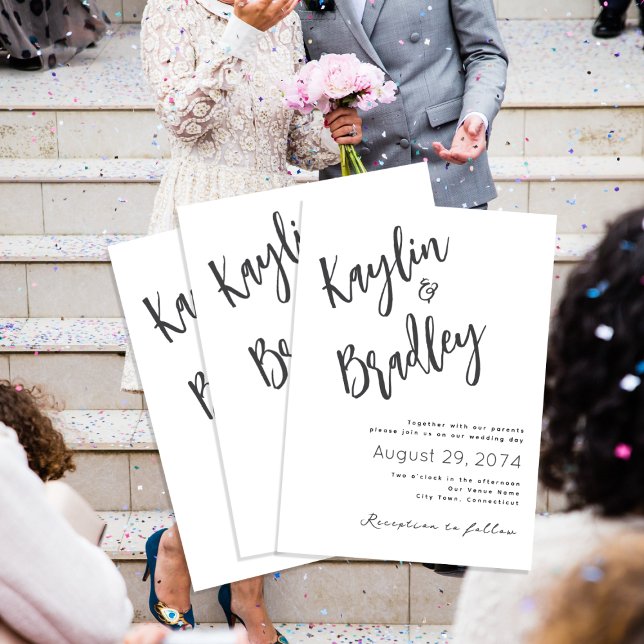 Minimalist Wedding Together with Parents Invitation (Creator Uploaded)