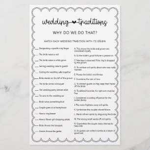 Minimalist wedding traditions bride shower game fl flyer