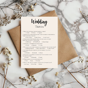 Minimalist Wedding Trivia Game Card