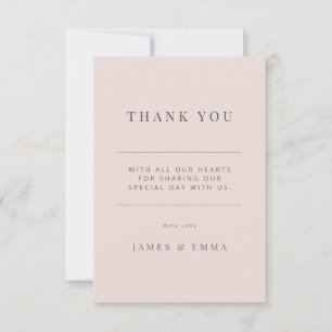 Minimalist Wedding    Warm Blush Thank You Card