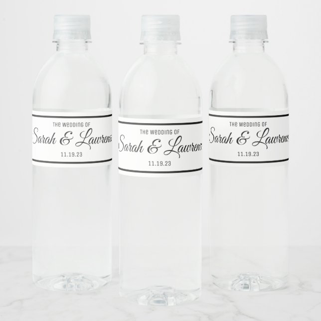 Minimalist Wedding Water Bottle Labels (Bottles)