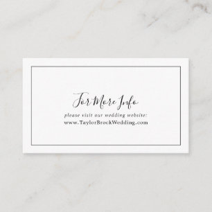 Minimalist Wedding Website Enclosure Card