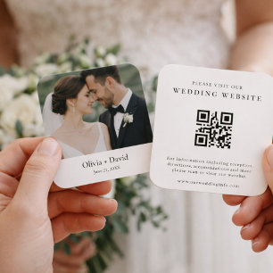 Minimalist Wedding Website QR Code Announcement
