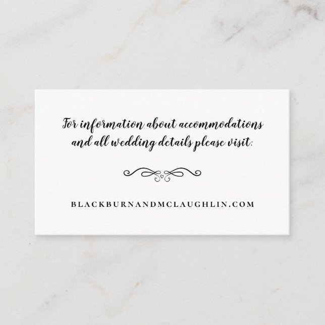 Minimalist Wedding Website Typography Enclosure Card (Front)
