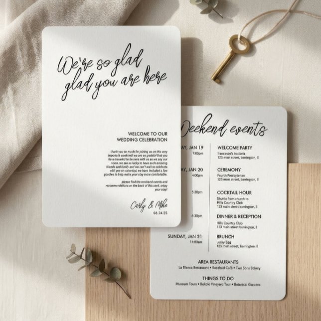 Minimalist Wedding Welcome Bag Insert Program (Creator Uploaded)