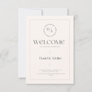 Minimalist Wedding Welcome Sign – Circular Monogra