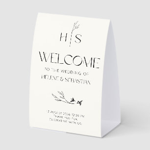 Minimalist Wedding Welcome Sign – Elegant Line Art