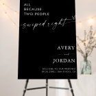 Minimalist Wedding Welcome Sign | Swipe Right Sign