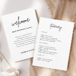 Minimalist Wedding Welcome Timeline Itinerary Invitation<br><div class="desc">Minimalist Wedding WelcomeTimeline Itinerary</div>