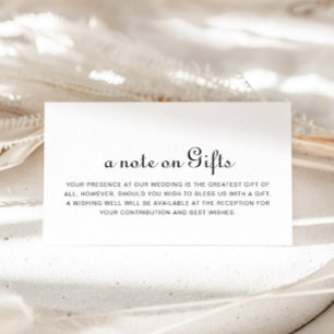 Minimalist Wedding Wishing Well Enclosure Card