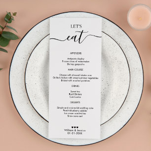 Minimalist Wedding With Handwriting Script Menu