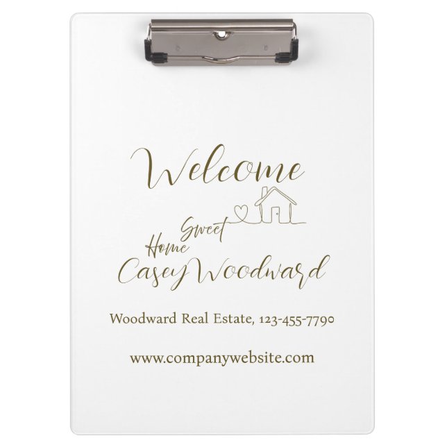 Minimalist Welcome Home Client Appreciation Clipboard (Front)