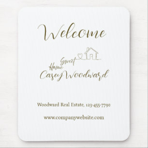 Minimalist Welcome Home Client Appreciation Mouse Pad