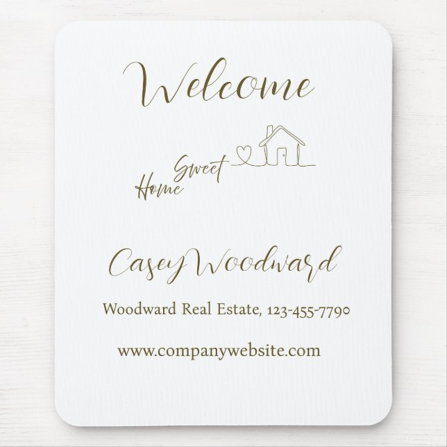 Minimalist Welcome Home Client Appreciation Mouse Pad (Front)