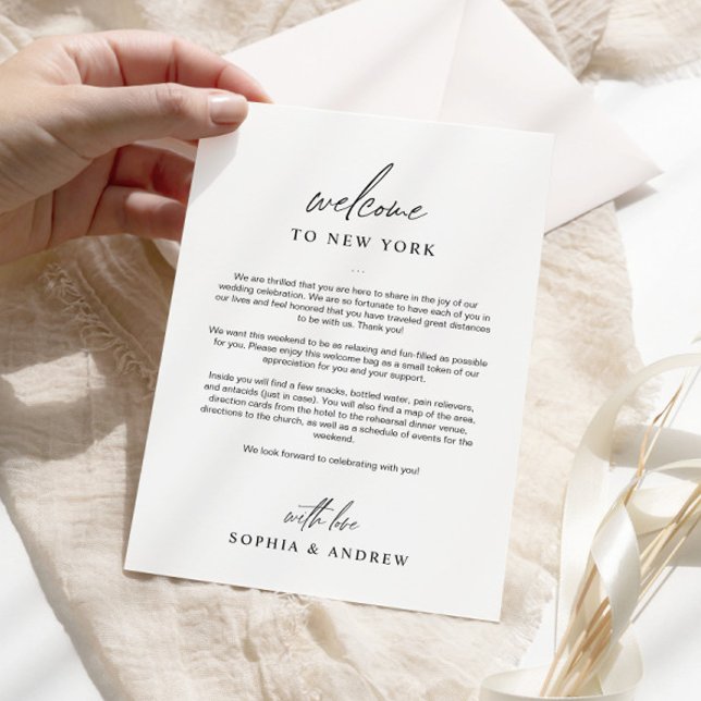 Minimalist Welcome Itinerary Thank You Card (Creator Uploaded)