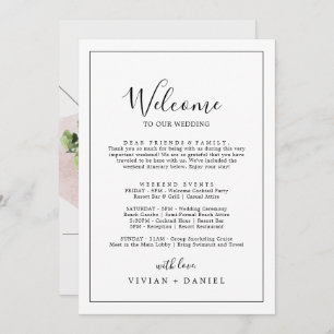 Minimalist Welcome Letter Itinerary & Map